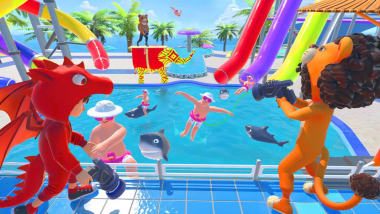 Shark PoolA balcony mode in which players need to catch swimmers from the pool using  a gun with a ring lifebuoy in his right hand. For each catch, the player gets points. There  are 3 levels in the game, each changing in time. The longer you play, the harder it is to hit, but the more points you get for success. If players hit a shark - minus one point to  their team.